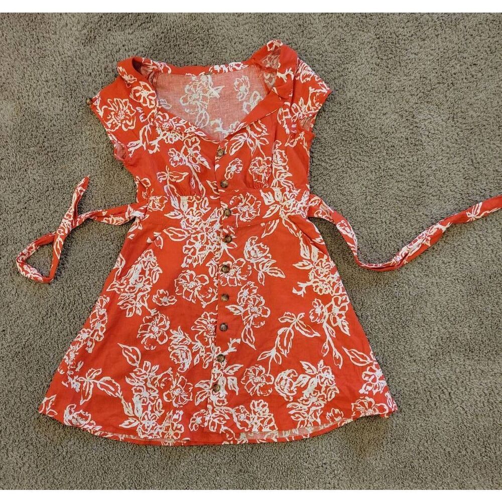 Free People Red Floral Midi Dress